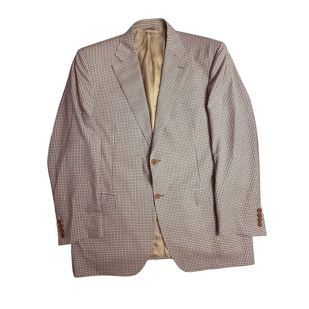 Canali 100% Wool Gingham Sport Coat Blazer Size 56R